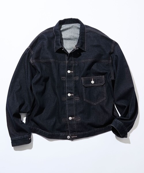 FREAK'S STORE（フリークスストア）の「ヴィンテージライク デニム トラッカー ジャケット 1stタイプ シンチバック 【限定展開】（ブルゾン・メンズ・チャコールグレー/ブラック/ネイビー/ブルー・SMALL/MEDIUM/LARGE）」の5枚目の写真