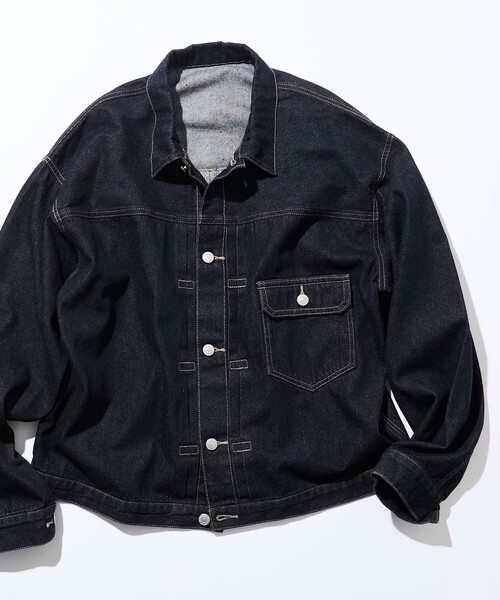 FREAK'S STORE（フリークスストア）の「ヴィンテージライク デニム トラッカー ジャケット 1stタイプ シンチバック 【限定展開】（ブルゾン・メンズ・チャコールグレー/ブラック/ネイビー/ブルー・SMALL/MEDIUM/LARGE）」の6枚目の写真