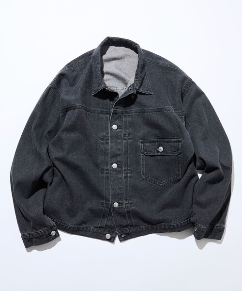 FREAK'S STORE（フリークスストア）の「ヴィンテージライク デニム トラッカー ジャケット 1stタイプ シンチバック 【限定展開】（ブルゾン・メンズ・チャコールグレー/ブラック/ネイビー/ブルー・SMALL/MEDIUM/LARGE）」の17枚目の写真