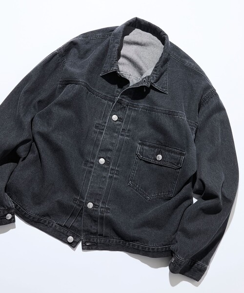 FREAK'S STORE（フリークスストア）の「ヴィンテージライク デニム トラッカー ジャケット 1stタイプ シンチバック 【限定展開】（ブルゾン・メンズ・チャコールグレー/ブラック/ネイビー/ブルー・SMALL/MEDIUM/LARGE）」の18枚目の写真