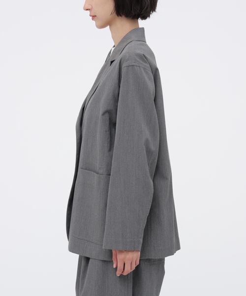 MHL.(エムエイチエル)の「WOOL COTTON TWILL(テーラードジャケット・レディース・ネイビー/グレー・2/1)」の8枚目の写真