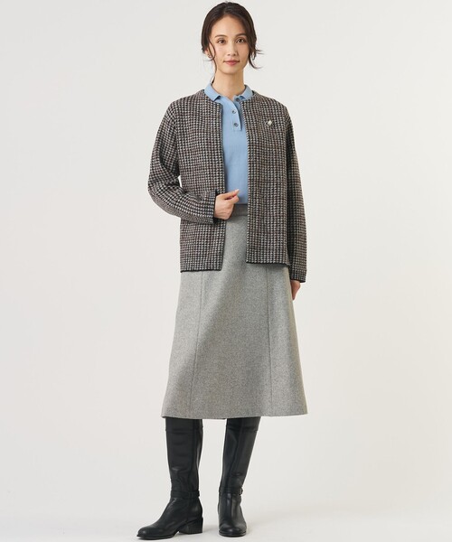 J.PRESS（ジェイプレス）の「【季節の変わり目に】KNIT OUTER（ニット/セーター・レディース・ライトグレー系3/ブラウン系3・T13/T15）」の5枚目の写真