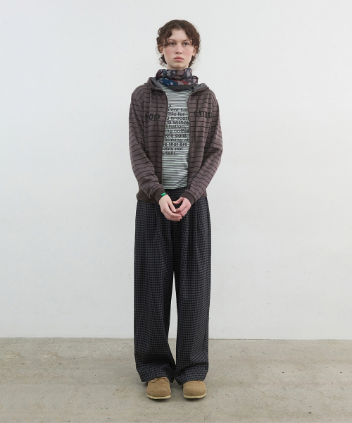 NOCONTENT(ノーコンテント)の「429.チェックワイドパンツ_ブラック(その他パンツ・レディース・その他・SMALL/MEDIUM)」の2枚目の写真
