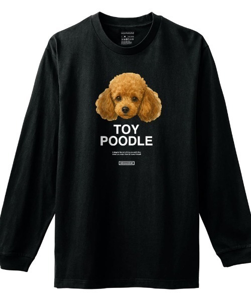 Moftique(モフティック)の「Moftique(モフティック) 長袖Tシャツ トイプードル 犬 ドッグ ペット アニマル プリント 袖リブ ロンT トップス メンズ ユニセックス(Tシャツ/カットソー・メンズ・ホワイト/ブラック・XL/M/L)」の1枚目の写真