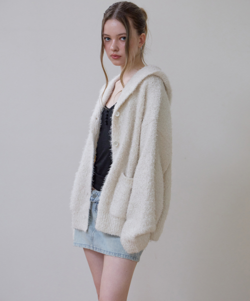 ROSEFRANTZ（ロゼフランツ）の「Hairy Overfit Hood Cardigan [Ivory]（カーディガン/ボレロ・レディース・アイボリー・OS）」の5枚目の写真