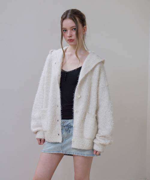 ROSEFRANTZ（ロゼフランツ）の「Hairy Overfit Hood Cardigan [Ivory]（カーディガン/ボレロ・レディース・アイボリー・OS）」の6枚目の写真