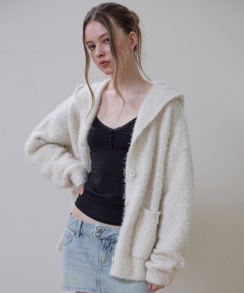 ROSEFRANTZ（ロゼフランツ）の「Hairy Overfit Hood Cardigan [Ivory]（カーディガン/ボレロ・レディース・アイボリー・OS）」の7枚目の写真