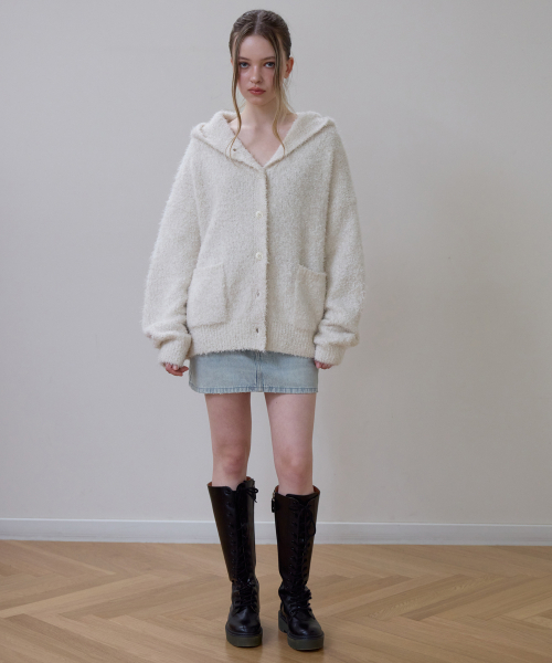ROSEFRANTZ（ロゼフランツ）の「Hairy Overfit Hood Cardigan [Ivory]（カーディガン/ボレロ・レディース・アイボリー・OS）」の8枚目の写真