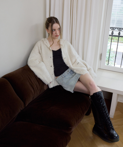 ROSEFRANTZ（ロゼフランツ）の「Hairy Overfit Hood Cardigan [Ivory]（カーディガン/ボレロ・レディース・アイボリー・OS）」の14枚目の写真