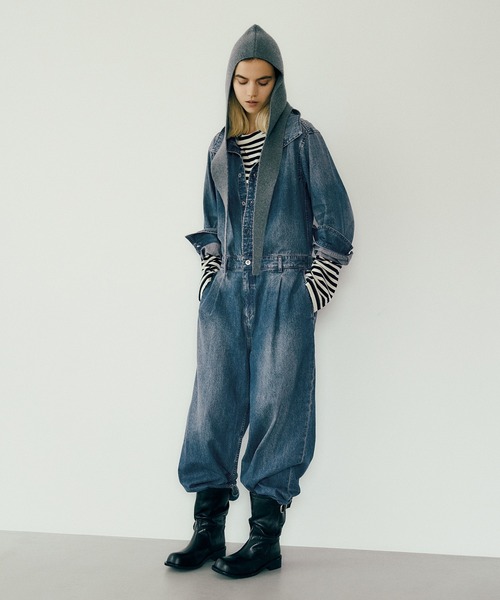 ADAM ET ROPE アダムエロペ デニム オールインワン つなぎ ADAM ET ROPE'｜アダムエロペのつなぎ/オールインワン（ブルー
