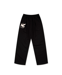 PEGASUS ONE TUCK CURVED SWEAT PANTS BLACK(FCG1PT690M)