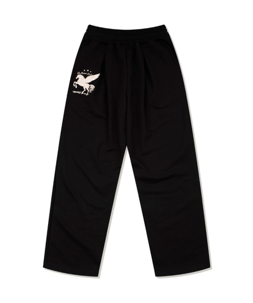 FABULOUS ARCHIVE(ファビュラスアーカイブ)の「PEGASUS ONE TUCK CURVED SWEAT PANTS BLACK(FCG1PT690M)(スウェットパンツ・レディース・ブラック・MEDIUM/LARGE)」の4枚目の写真