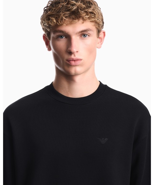 EMPORIO ARMANI(エンポリオアルマーニ)の「【エンポリオ アルマーニ】コットンダイアゴナルフリース スウェットシャツ(スウェット・メンズ・ブラック・SMALL/MEDIUM/LARGE/X-SMALL/X-LARGE)」の2枚目の写真