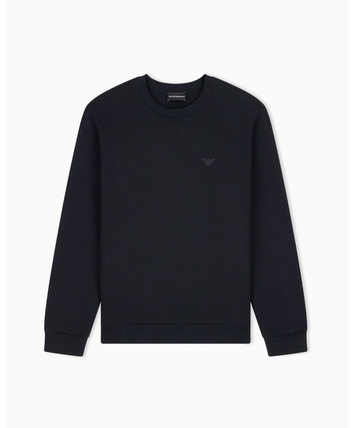 EMPORIO ARMANI(エンポリオアルマーニ)の「【エンポリオ アルマーニ】コットンダイアゴナルフリース スウェットシャツ(スウェット・メンズ・ブラック・SMALL/MEDIUM/LARGE/X-SMALL/X-LARGE)」の6枚目の写真