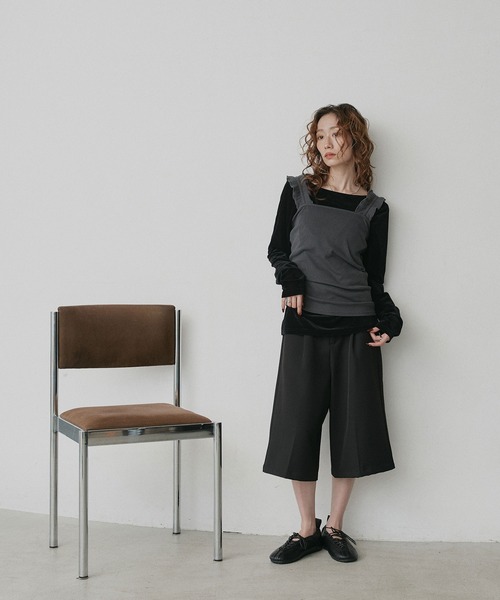 ad thie(アドティエ)の「シアーベロア ボートネック ドレープ トップス(Tシャツ/カットソー・レディース・ブラック/ライトブルー/アイボリー/ブラウン・FREE)」の12枚目の写真
