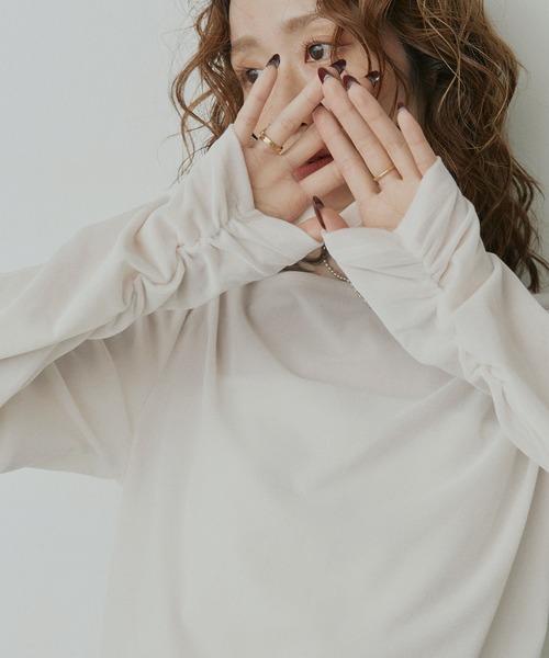 ad thie(アドティエ)の「シアーベロア ボートネック ドレープ トップス(Tシャツ/カットソー・レディース・ブラック/ライトブルー/アイボリー/ブラウン・FREE)」の22枚目の写真