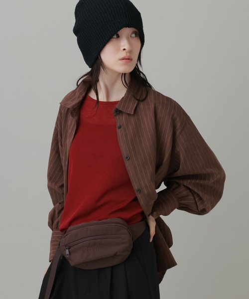 LAKOLE(ラコレ)の「ピーチ起毛ストライプタックシャツ / 1057545(シャツ/ブラウス・レディース・ベージュ/ブラウン/サックスブルー・FREE)」の6枚目の写真