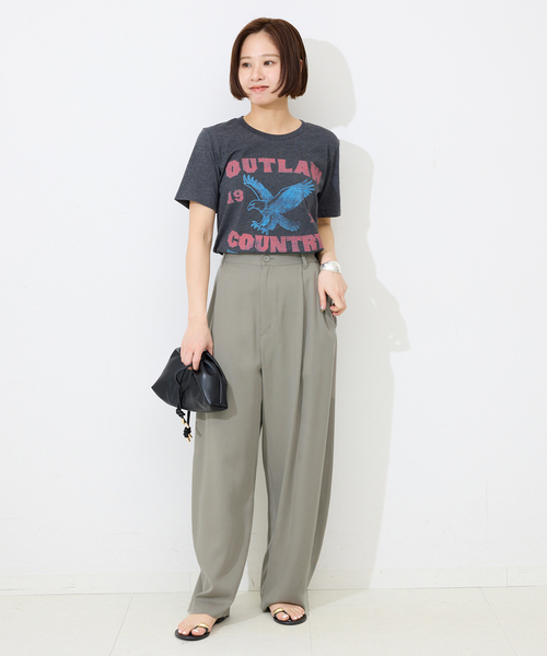 SLOBE IENA(スローブイエナ)の「《3サイズ展開/追加2》ワンタックバレルスラックス(スラックス・レディース・ブラック/カーキ・38/36/34)」の4枚目の写真