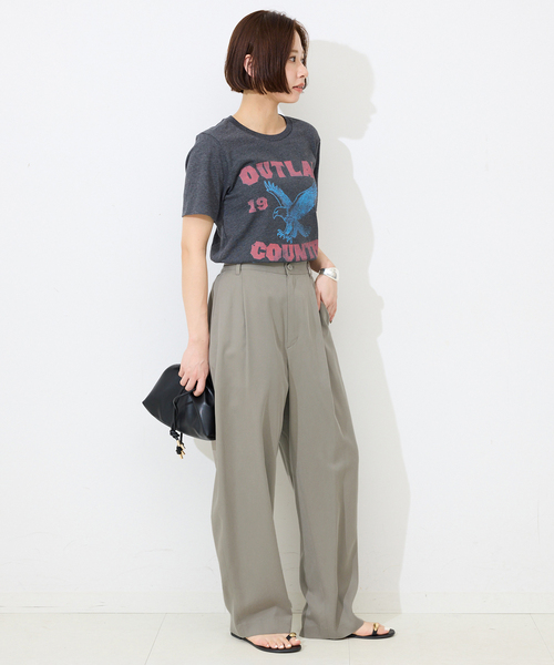 SLOBE IENA(スローブイエナ)の「《3サイズ展開/追加2》ワンタックバレルスラックス(スラックス・レディース・ブラック/カーキ・38/36/34)」の5枚目の写真