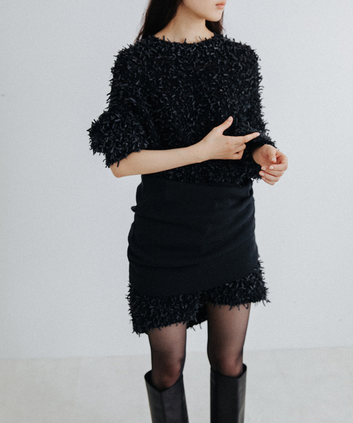 EDIT. FOR LULU(エディットフォールル)の「【NOHRA /ノーラ】Cotton silk mini skirt(スカート・レディース・ブラック・FREE)」の4枚目の写真