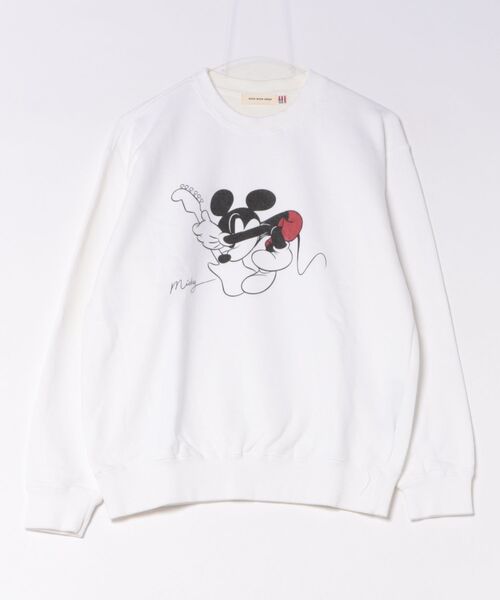 HELIOPOLE(エリオポール)の「<GOOD ROCK SPEED> MICKEY / SWEAT / ミッキー / スウェット(Tシャツ/カットソー・レディース・ホワイト/チャコールグレー・1)」の1枚目の写真