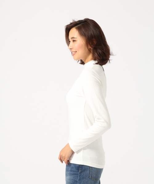 GLOBAL WORK（グローバルワーク）の「リブハイネックプルオーバー長袖/725125（Tシャツ/カットソー・レディース・グレー/ホワイト/ブラウン/ブラック・SMALL/LARGE/MEDIUM）」の8枚目の写真