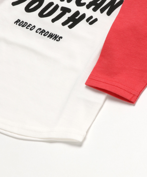 RODEO CROWNS WIDE BOWL（ロデオクラウンズワイドボウル）の「キッズ AMERICAN YOUTH 7分袖 Tシャツ（Tシャツ/カットソー・キッズ・イエロー/ブラック/レッド・MEDIUM/SMALL/LARGE/X-SMALL）」の6枚目の写真