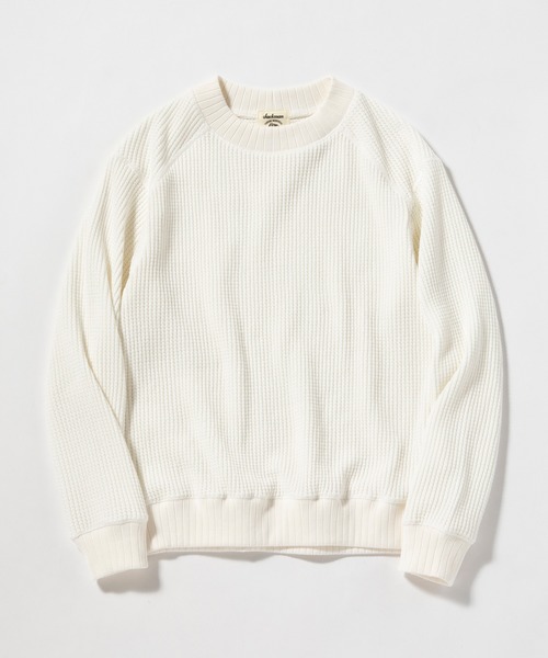 Jackman（ジャックマン）の「Waffle Mid-neck（ニット/セーター・メンズ・アイボリー/ダークネイビー/ベージュ/グレー/ヘザーグレー/オートミール/ホワイト/スミクロ/インディゴブルー/イエロー/バーガンディー/ブラック/ラベンダー/スモークピンク/セージグリーン/グレイッシュベージュ/テラコッタ/レッド/サックスブルー/スモークグレー/ダークオレンジ/パープル/ダークグリーン/シルバーグレー/レモンイエロー/ライトベージュ/ブラウン/オレンジ/ターコイズブルー/ブルーグレー/アクア/ダークパープル/桜/エメラルド/ダークブルー/ライトイエロー/ブルーグリーン/モスグリーン/サンドグレー・LARGE/MEDIUM/SMALL/X-LARGE）」の2枚目の写真