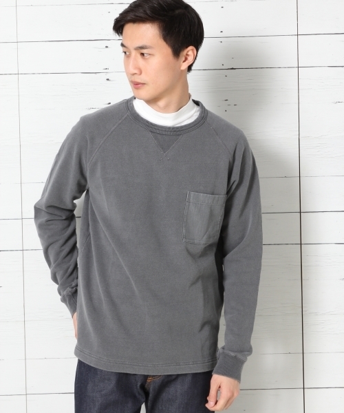 GLOBAL WORK（グローバルワーク）の「ウラケポケット長袖ＴＥＥ/728397（スウェット・メンズ・ブラック/グレー/ホワイト/ダークブラウン/ネイビー/その他・SMALL/MEDIUM/X-LARGE/LARGE）」の6枚目の写真
