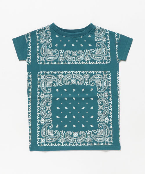 MOUSSY（マウジー）の「BIG BANDANA kids T/S（Tシャツ/カットソー・キッズ・ダークネイビー/ピンク系その他/グリーン系その他・110/100）」の2枚目の写真