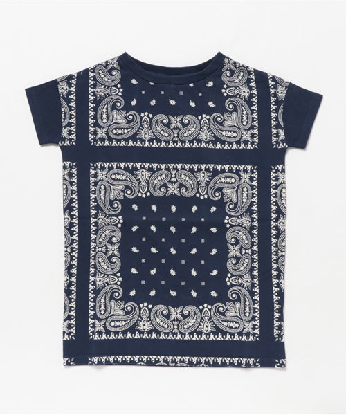 MOUSSY（マウジー）の「BIG BANDANA kids T/S（Tシャツ/カットソー・キッズ・ダークネイビー/ピンク系その他/グリーン系その他・110/100）」の3枚目の写真