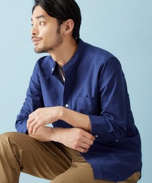 MONO-MART | バンドカラー ハイストレッチ オックスフォード シャツ/2017SUMMER(3/4スリーブ)(シャツ/ブラウス)