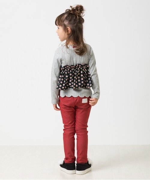 apres les cours(アプレレクール)の「ベアトップ×裾スカラップTシャツ(Tシャツ/カットソー・キッズ・グレー/レッド/イエロー・100/110/120/130/140/80/90)」の19枚目の写真