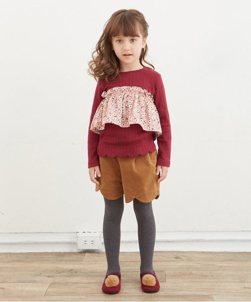 apres les cours(アプレレクール)の「ベアトップ×裾スカラップTシャツ(Tシャツ/カットソー・キッズ・グレー/レッド/イエロー・100/110/120/130/140/80/90)」の20枚目の写真