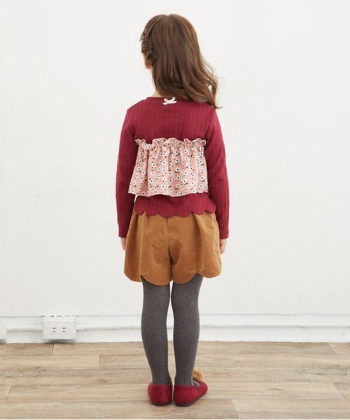 apres les cours(アプレレクール)の「ベアトップ×裾スカラップTシャツ(Tシャツ/カットソー・キッズ・グレー/レッド/イエロー・100/110/120/130/140/80/90)」の21枚目の写真