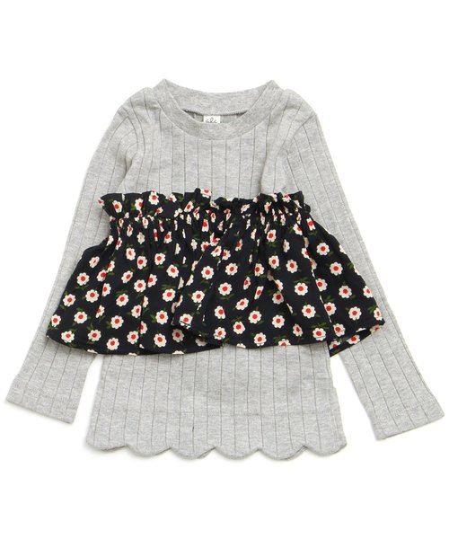 apres les cours(アプレレクール)の「ベアトップ×裾スカラップTシャツ(Tシャツ/カットソー・キッズ・グレー/レッド/イエロー・100/110/120/130/140/80/90)」の22枚目の写真