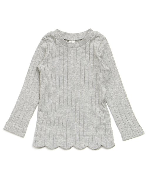 apres les cours(アプレレクール)の「ベアトップ×裾スカラップTシャツ(Tシャツ/カットソー・キッズ・グレー/レッド/イエロー・100/110/120/130/140/80/90)」の7枚目の写真