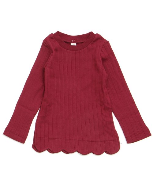 apres les cours(アプレレクール)の「ベアトップ×裾スカラップTシャツ(Tシャツ/カットソー・キッズ・グレー/レッド/イエロー・100/110/120/130/140/80/90)」の8枚目の写真