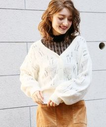 Heather | スカシアミ＊モヘアカーディガン 774246(カーディガン/ボレロ)