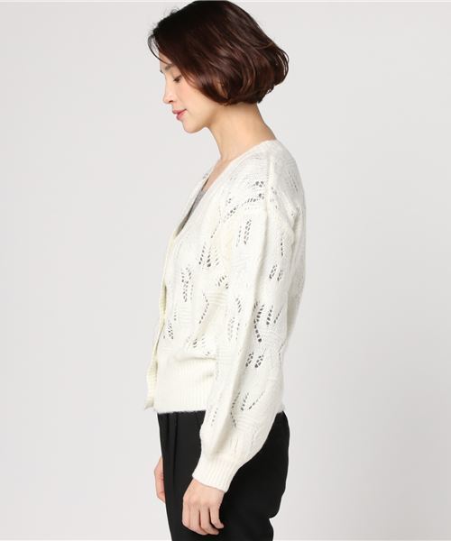 Heather(ヘザー)の「スカシアミモヘアカーディガン 774246(カーディガン/ボレロ・レディース・ホワイト/ブラック/パープル・FREE)」の8枚目の写真