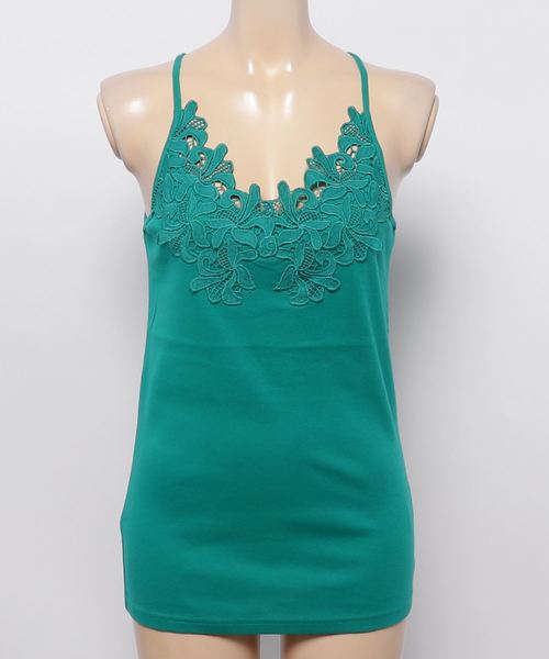 チャイハネ（チャイハネ）の「【チャイハネ】yul カットワークレースキャミソール（キャミソール・レディース・ブラック/ホワイト/グリーン/パープル・FREE）」の4枚目の写真