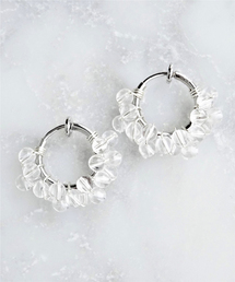 【marinaJEWELRY】SV/Crystal Quartz wrapped earring