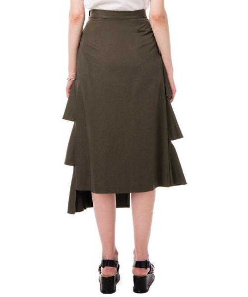 CLANE（クラネ）の「DOUBLE FACE TIERED SKIRT（スカート・レディース・ブラック/カーキ/レッド・0/1/2）」の9枚目の写真