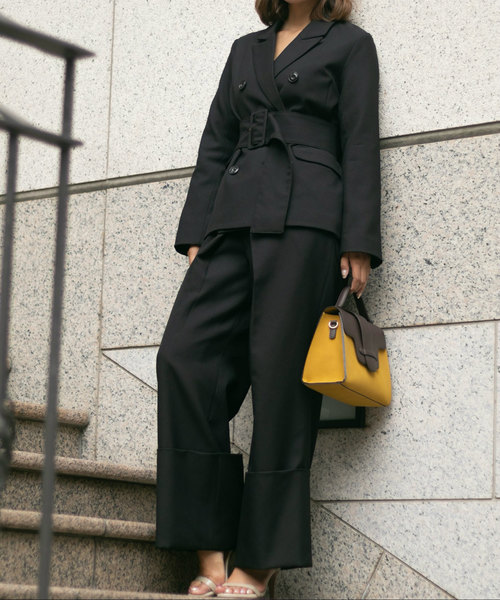 LADYMADE(レディメイド)の「クロスフロントワイドパンツ(その他パンツ・レディース・その他1/その他2/ブラック・FREE)」の4枚目の写真