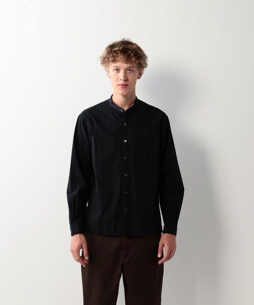 Steven Alan（スティーブンアラン）の「＜Steven Alan＞COTTON STRIPE BAND COLLAR CLERIC SHIRT-BOLD/シャツ（シャツ/ブラウス・メンズ・ネイビー/ホワイト・X-LARGE/LARGE/MEDIUM/SMALL）」の9枚目の写真