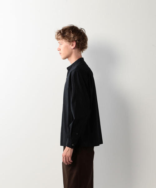 Steven Alan（スティーブンアラン）の「＜Steven Alan＞COTTON STRIPE BAND COLLAR CLERIC SHIRT-BOLD/シャツ（シャツ/ブラウス・メンズ・ネイビー/ホワイト・X-LARGE/LARGE/MEDIUM/SMALL）」の8枚目の写真