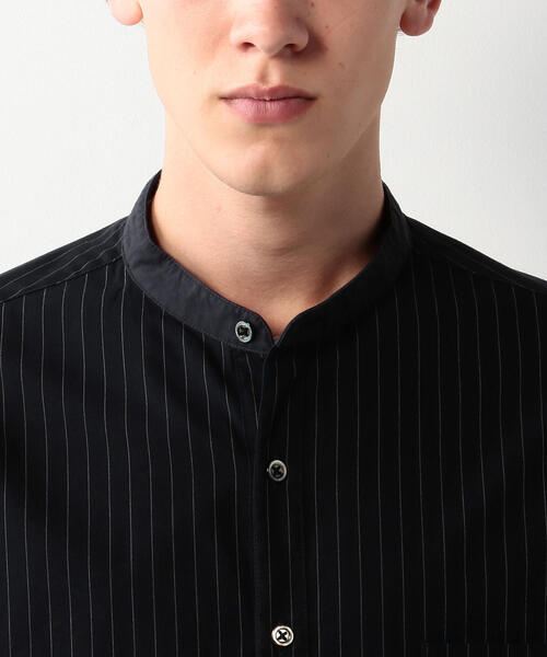 Steven Alan（スティーブンアラン）の「＜Steven Alan＞COTTON STRIPE BAND COLLAR CLERIC SHIRT-BOLD/シャツ（シャツ/ブラウス・メンズ・ネイビー/ホワイト・X-LARGE/LARGE/MEDIUM/SMALL）」の6枚目の写真