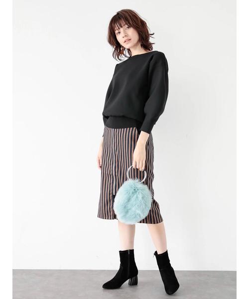 YECCA VECCA（イェッカヴェッカ）の「ストライプ柄ZIPタイトスカート（スカート・レディース・グレー/キャメル・FREE）」の6枚目の写真