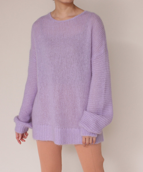 WALANCE（ワランス）の「カラーモヘアニット/wa...lance★★（ニット/セーター・レディース・オレンジ/ラベンダー/ライトグリーン・MEDIUM）」の2枚目の写真