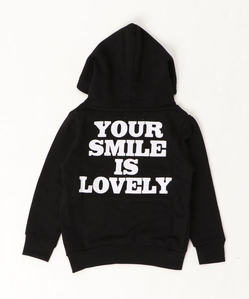 E-COME（イーカム）の「不二家　ペコちゃん　キッズパーカー（パーカー・キッズ・ブラック/グレー・110/120/130）」の3枚目の写真